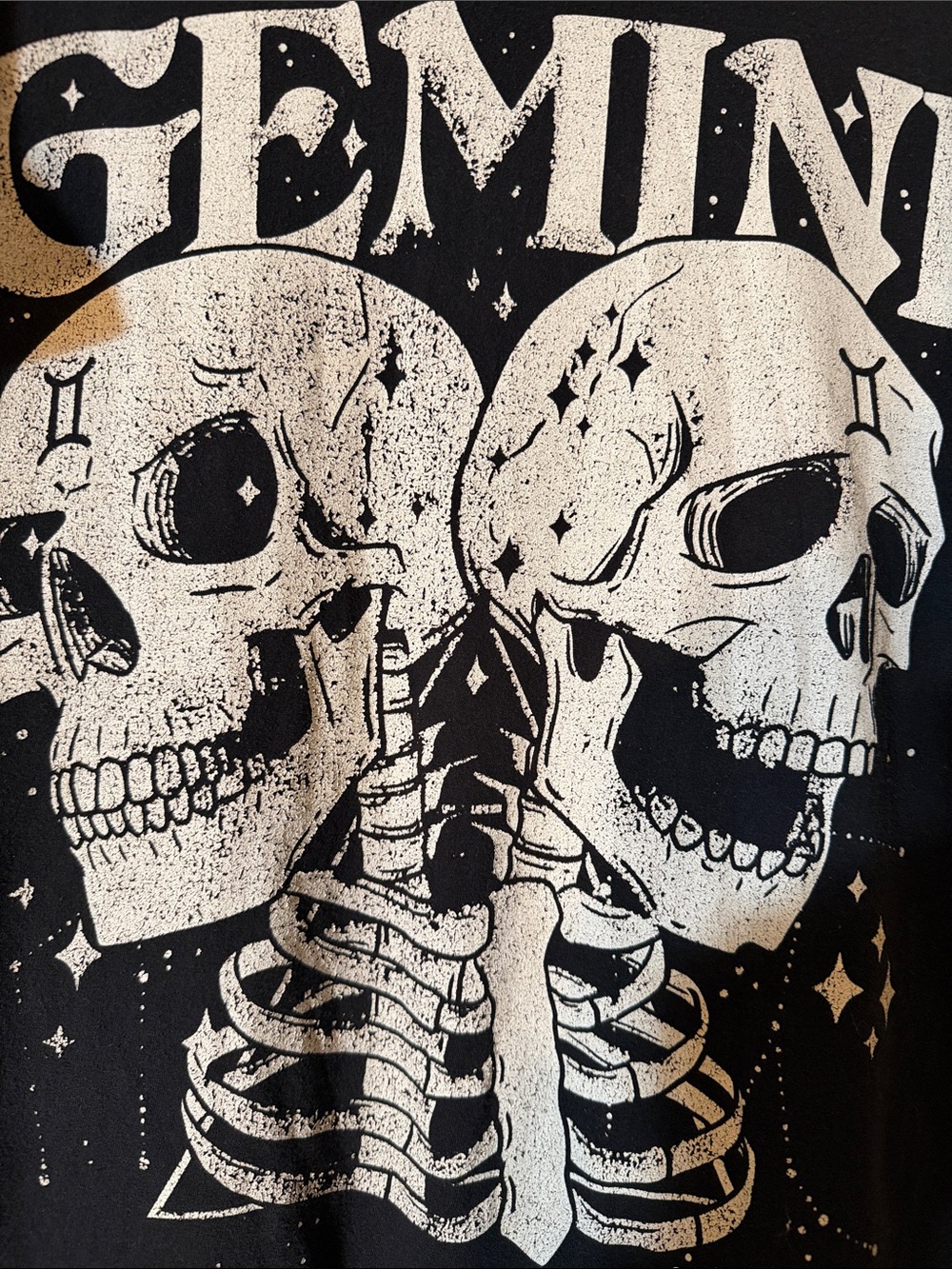 Tshirt - GEMINI - size L - pit to pit 21.5” - 100% cotton